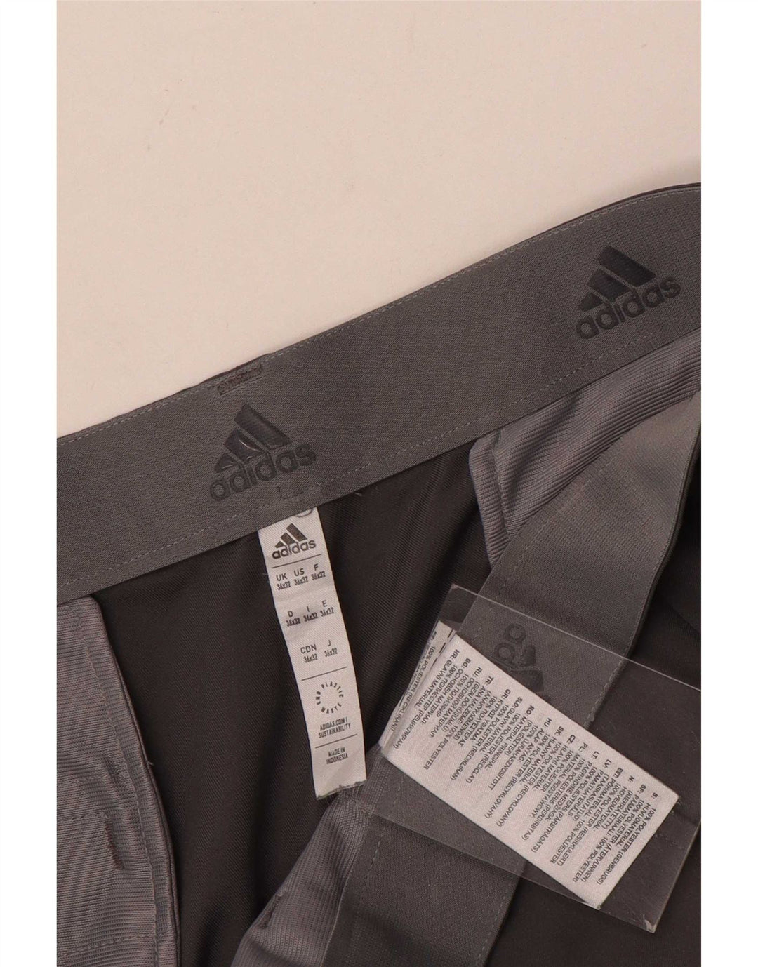 Adidas Straight Chino-bukser til mænd W36 L32 Grå polyester