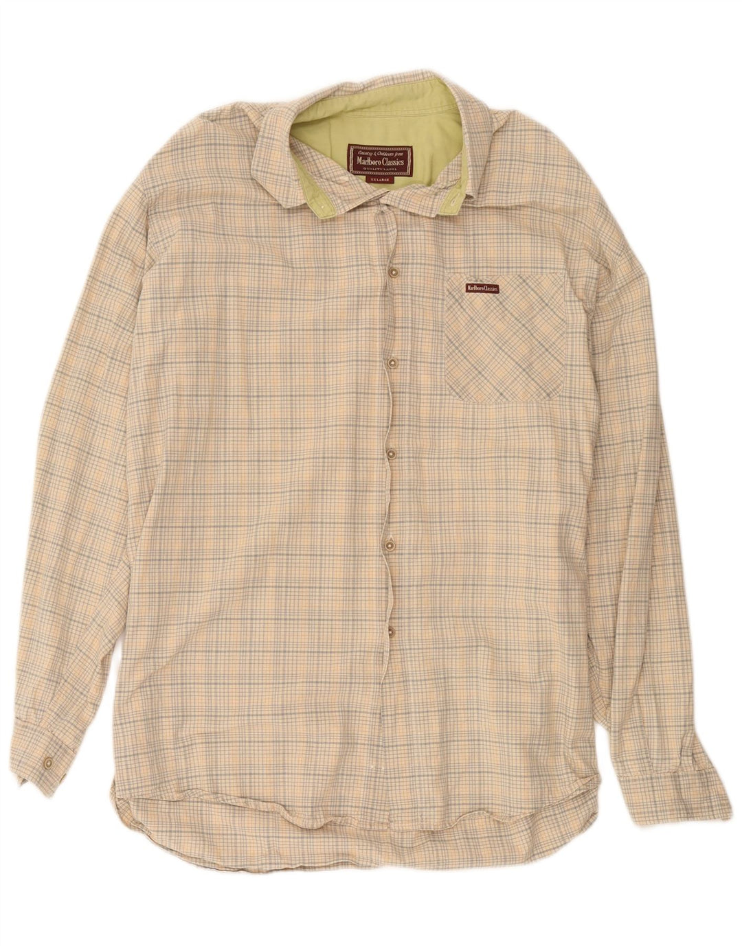 Marlboro Classics herreskjorte 2XL beige ternet bomuld
