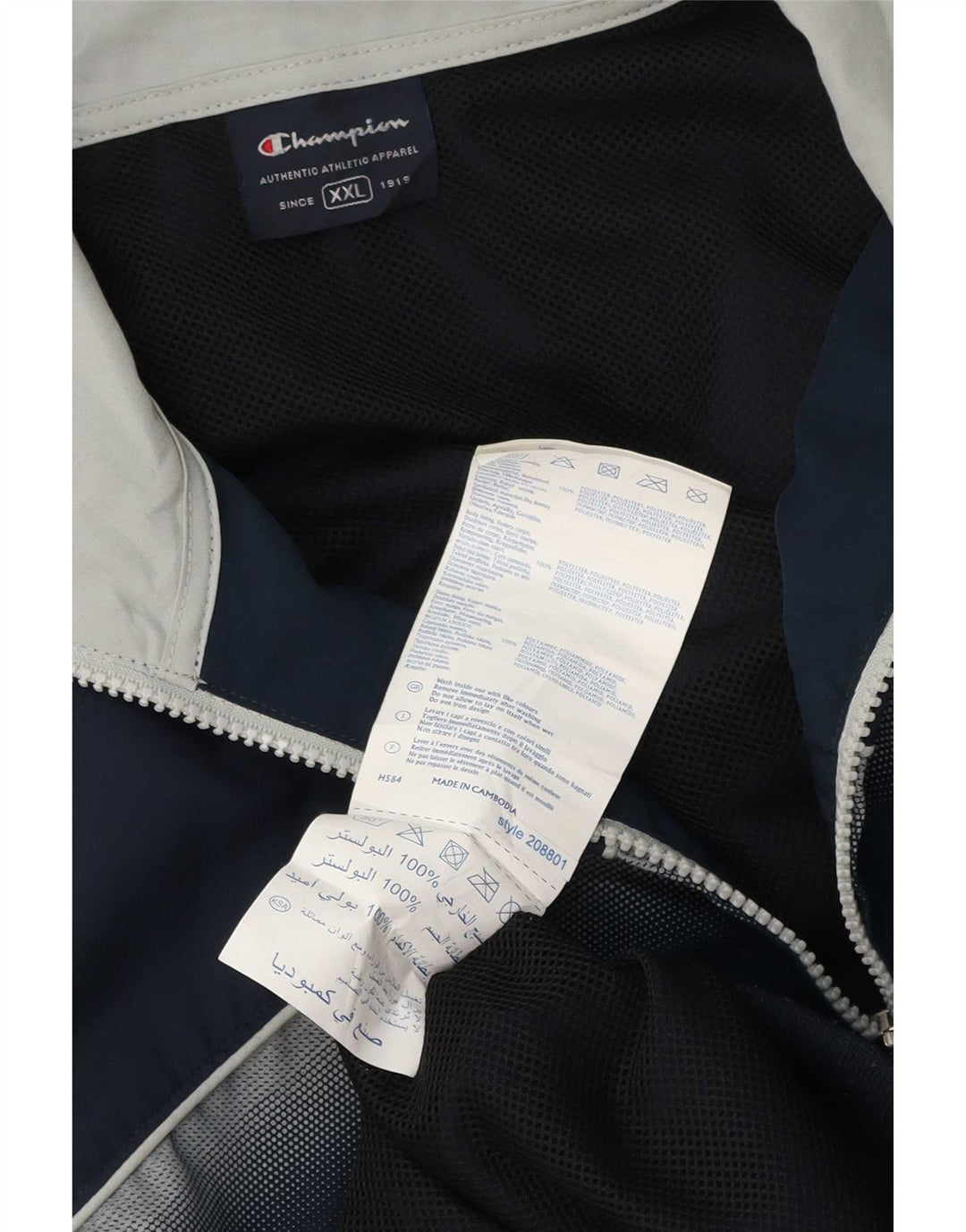 Champion Træningsdragt til mænd Topjakke 2XL Navyblå Colourblock Polyester