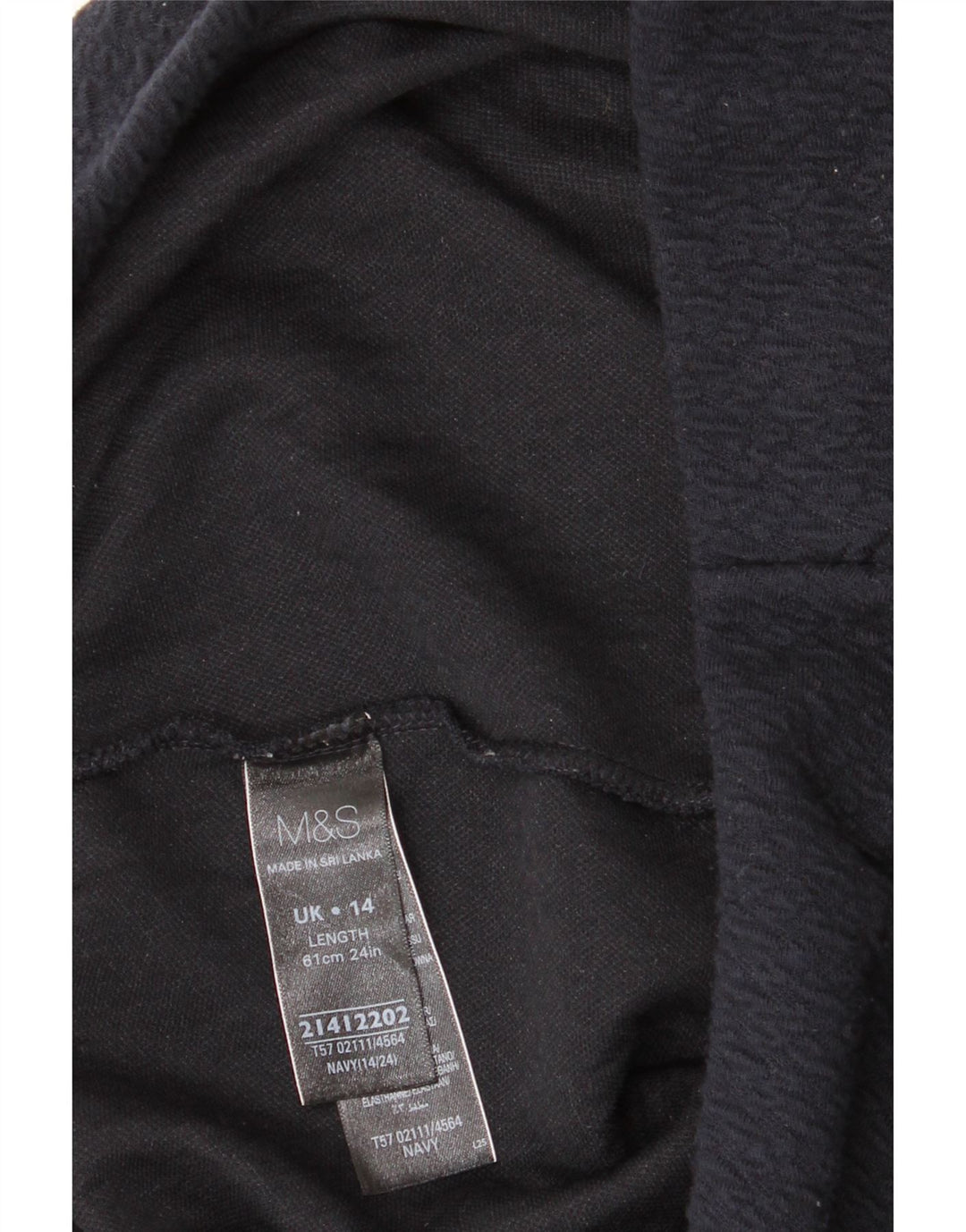 Marks & Spencer Pencil Nederdel til kvinder UK 14 Large W32 Navy Blue Polyester