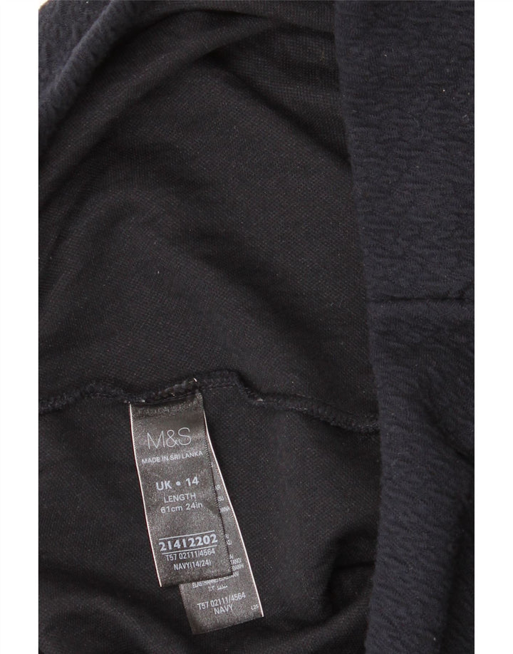 Marks & Spencer Pencil Nederdel til kvinder UK 14 Large W32 Navy Blue Polyester