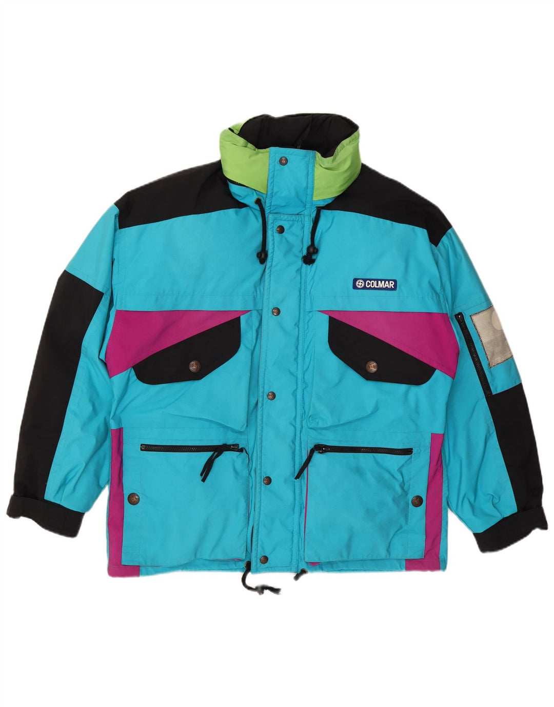 Colmar Herre Hætte Loose Fit Skijakke IT 50 Medium Blue Colourblock