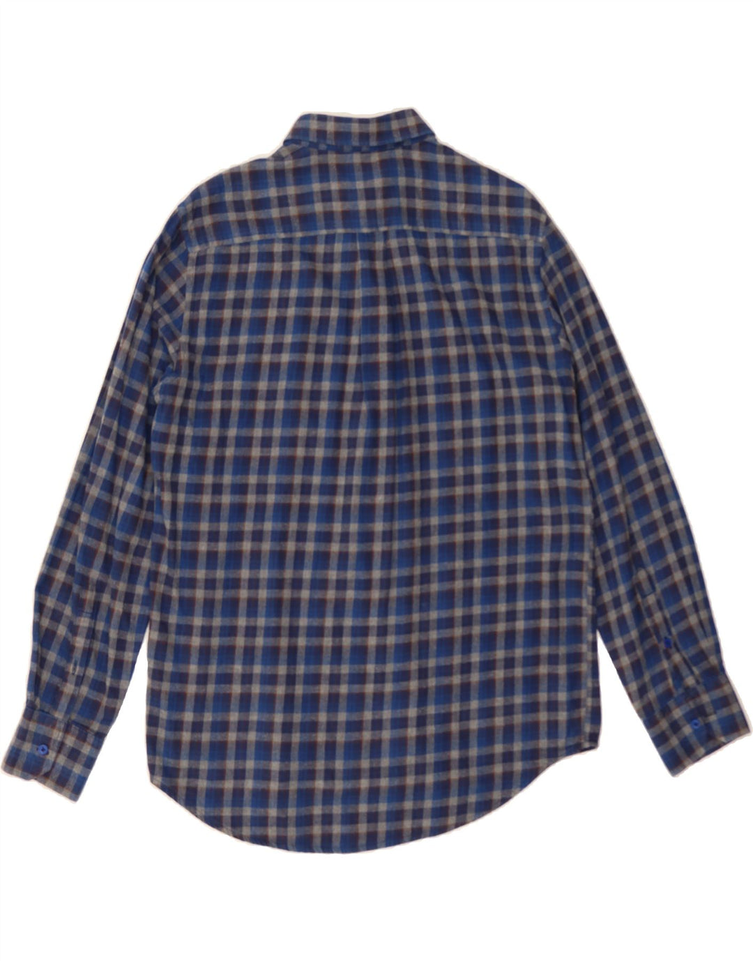 DACK'S Mens Regular Fit Flannel Shirt Medium Navy Blue Cotton Vintage Dack's and Second-Hand Dack's from Messina Hembry 
