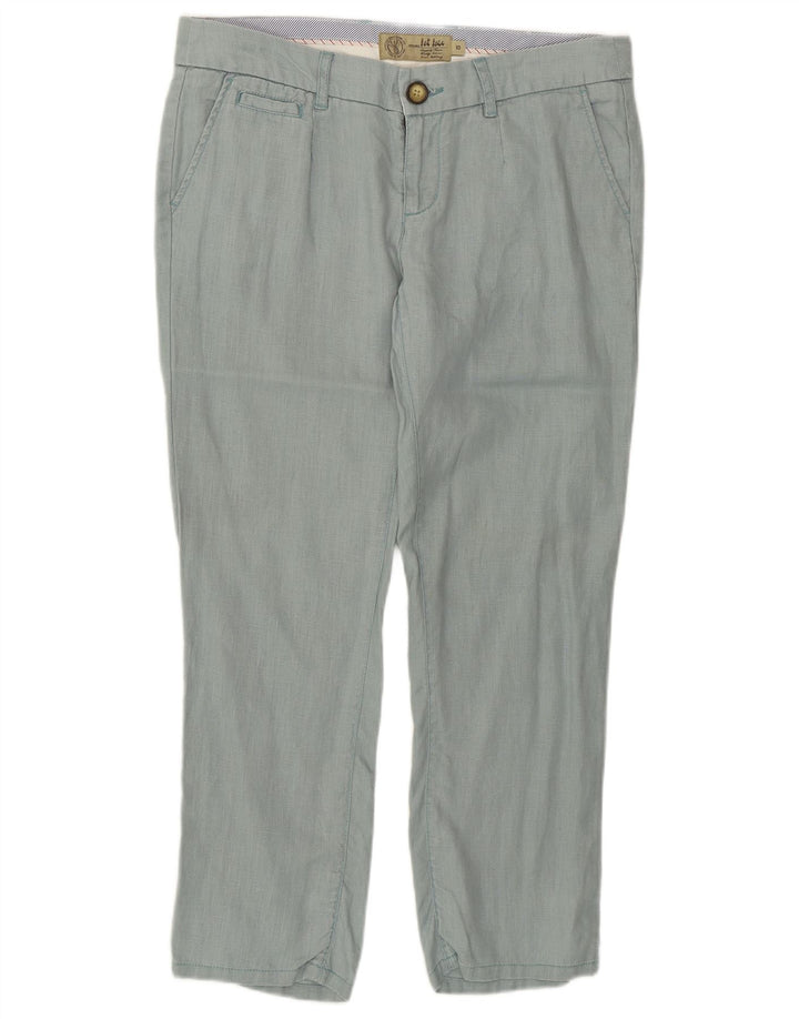 FAT FACE Lige afslappede bukser til kvinder UK 10 Small W32 L25 Green Linen