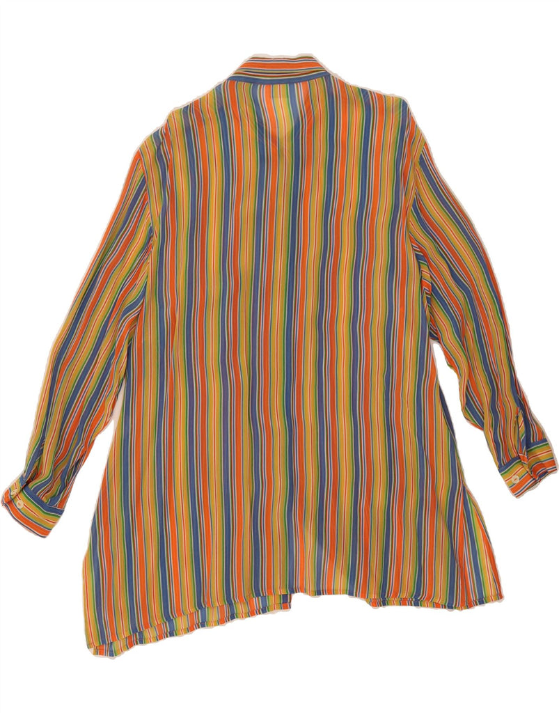 ULLA POPKEN Womens Longline Shirt UK 18 XL Multicoloured Striped Vintage Ulla Popken and Second-Hand Ulla Popken from Messina Hembry 