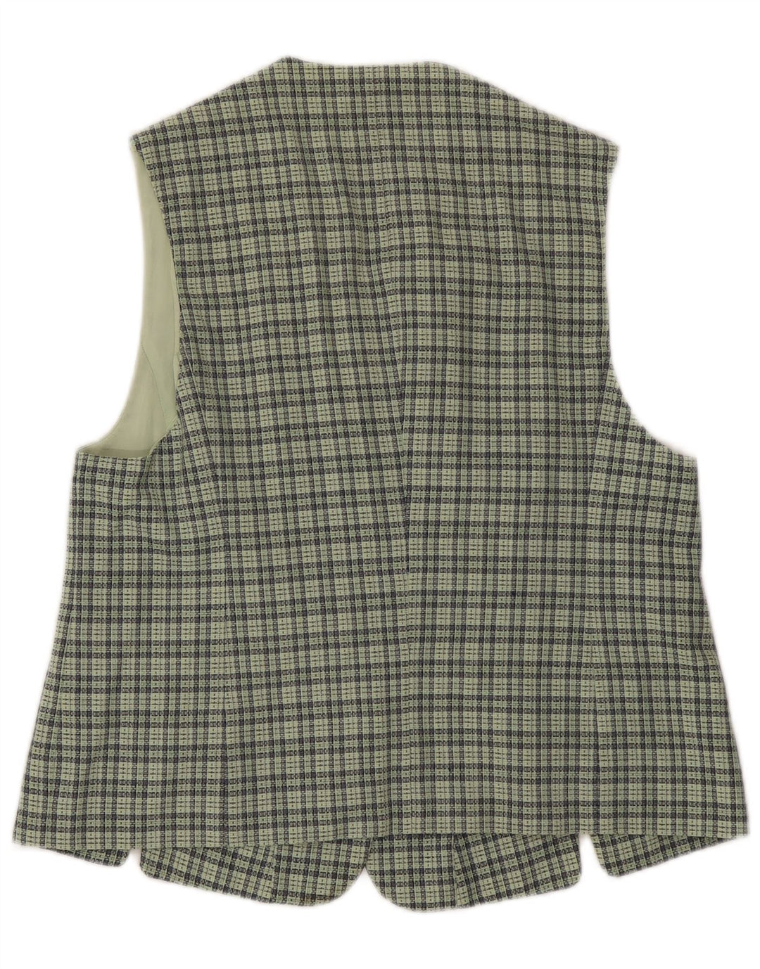 Vintage damevest IT 46 Stor grøn ternet uld