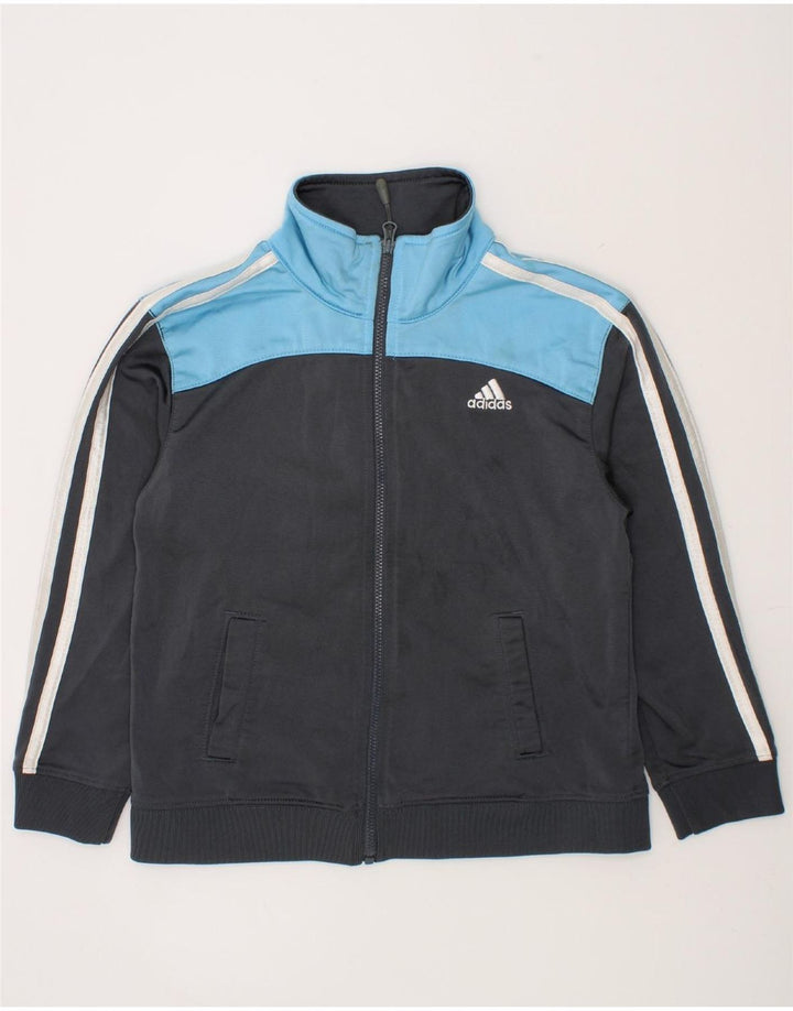 ADIDAS Boys Tracksuit Top Jacket 5-6 Years Black Colourblock Polyester Vintage Adidas and Second-Hand Adidas from Messina Hembry 