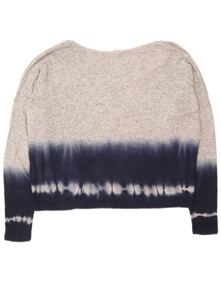 Roxy Womens Oversized Top Langærmet UK 10 Small Grey Tie Dye Viscose
