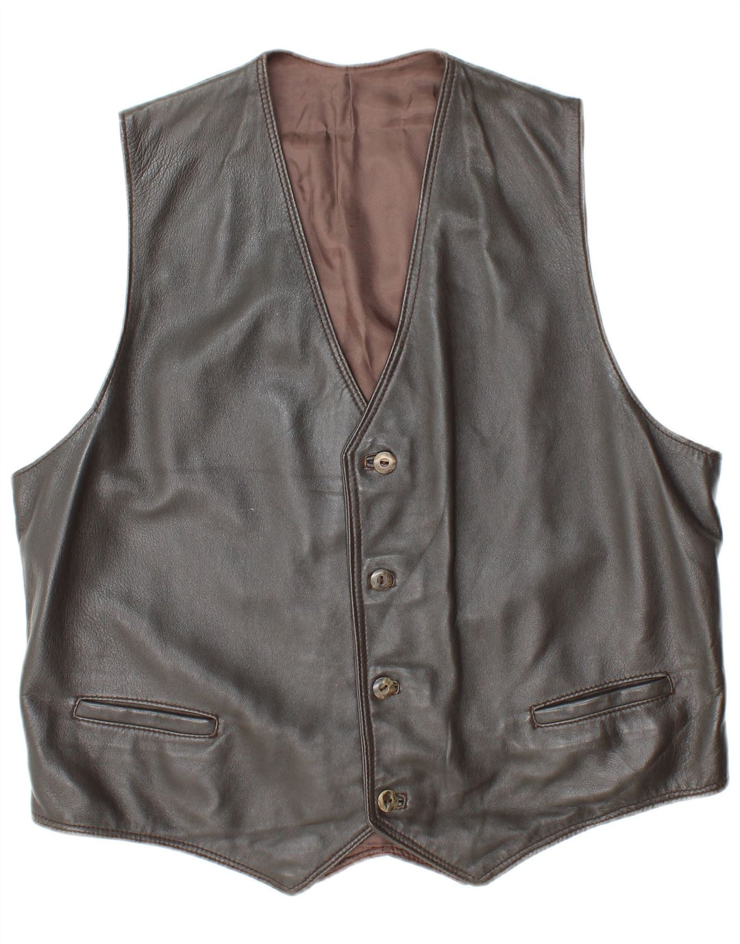 VINTAGE Herre lædervest UK 38 Medium Grey