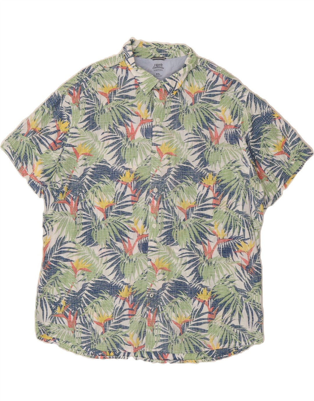 IZOD Mens Abstract Pattern Short Sleeve Shirt 2XL Multicoloured Cotton Vintage Izod and Second-Hand Izod from Messina Hembry 