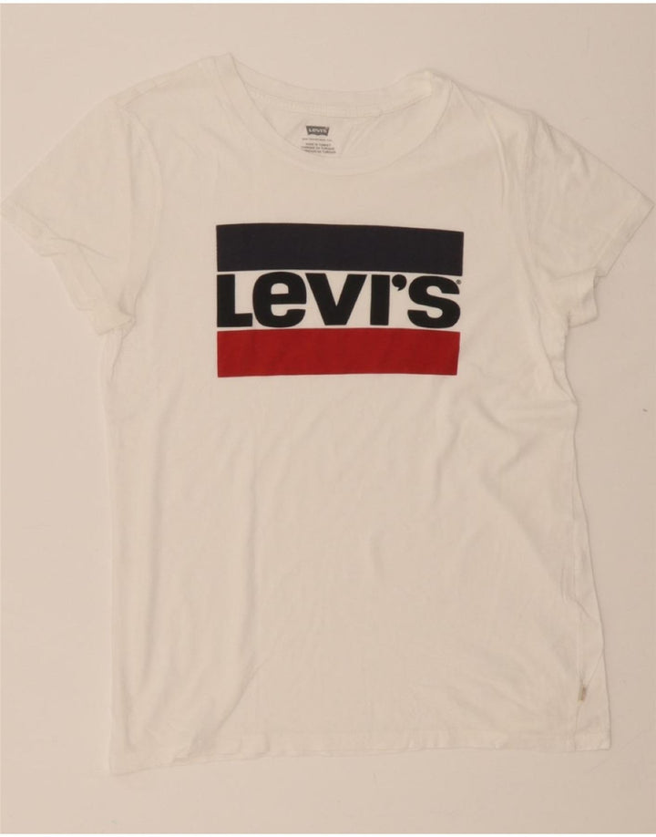 LEVI'S Mens Graphic T-Shirt Top Small White Vintage Levi's and Second-Hand Levi's from Messina Hembry 
