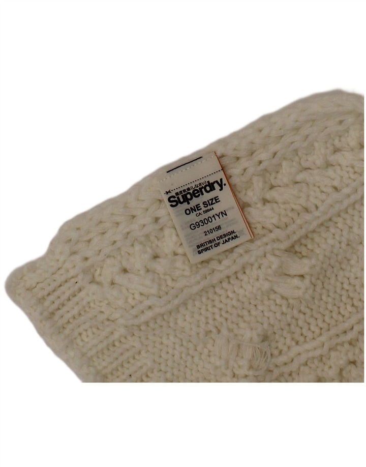 Superdry strikket rektangel tørklæde til kvinder One Size Off White Akryl