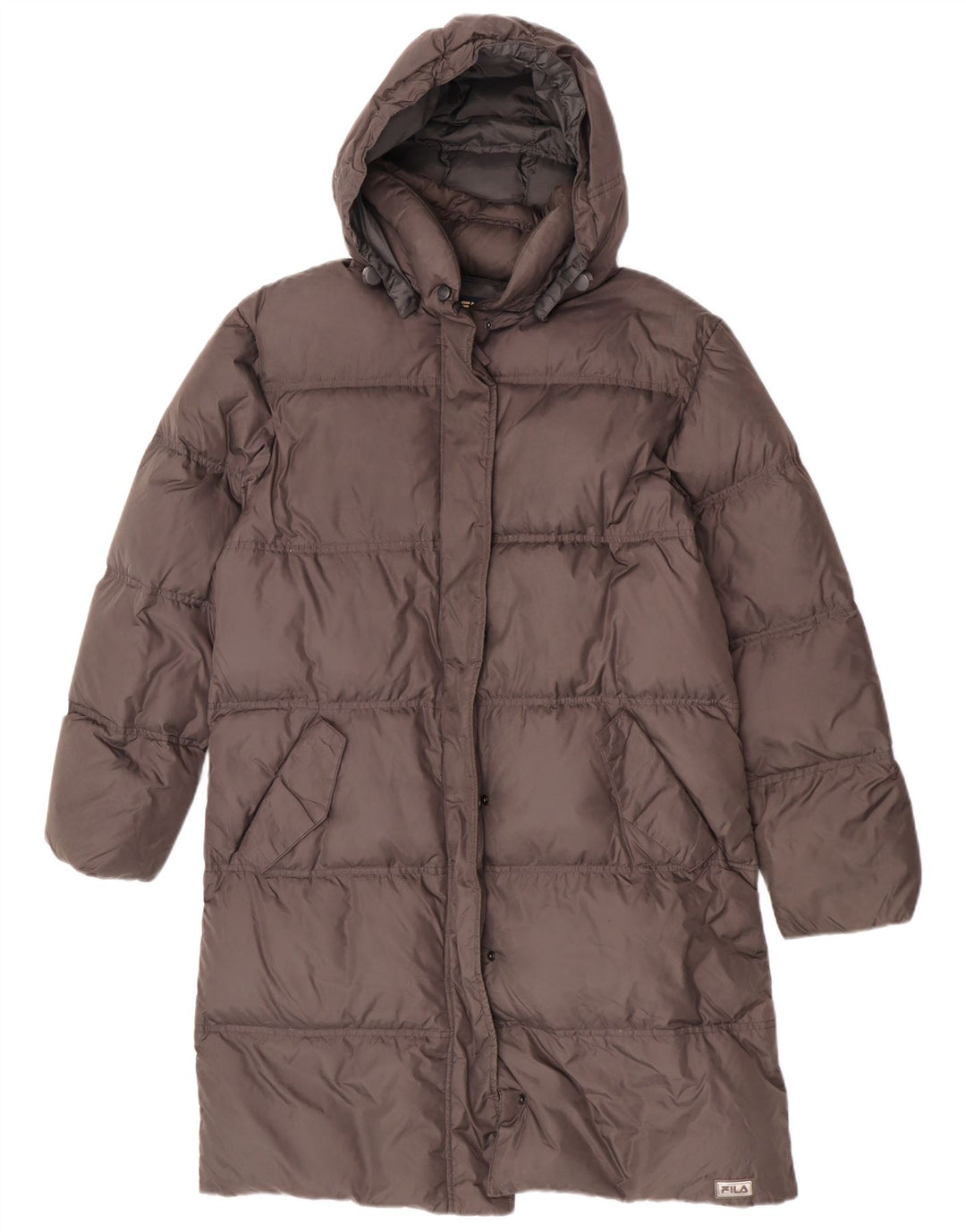 Fila Dame Hætte Polstret Frakke IT 44 Medium Grå Nylon