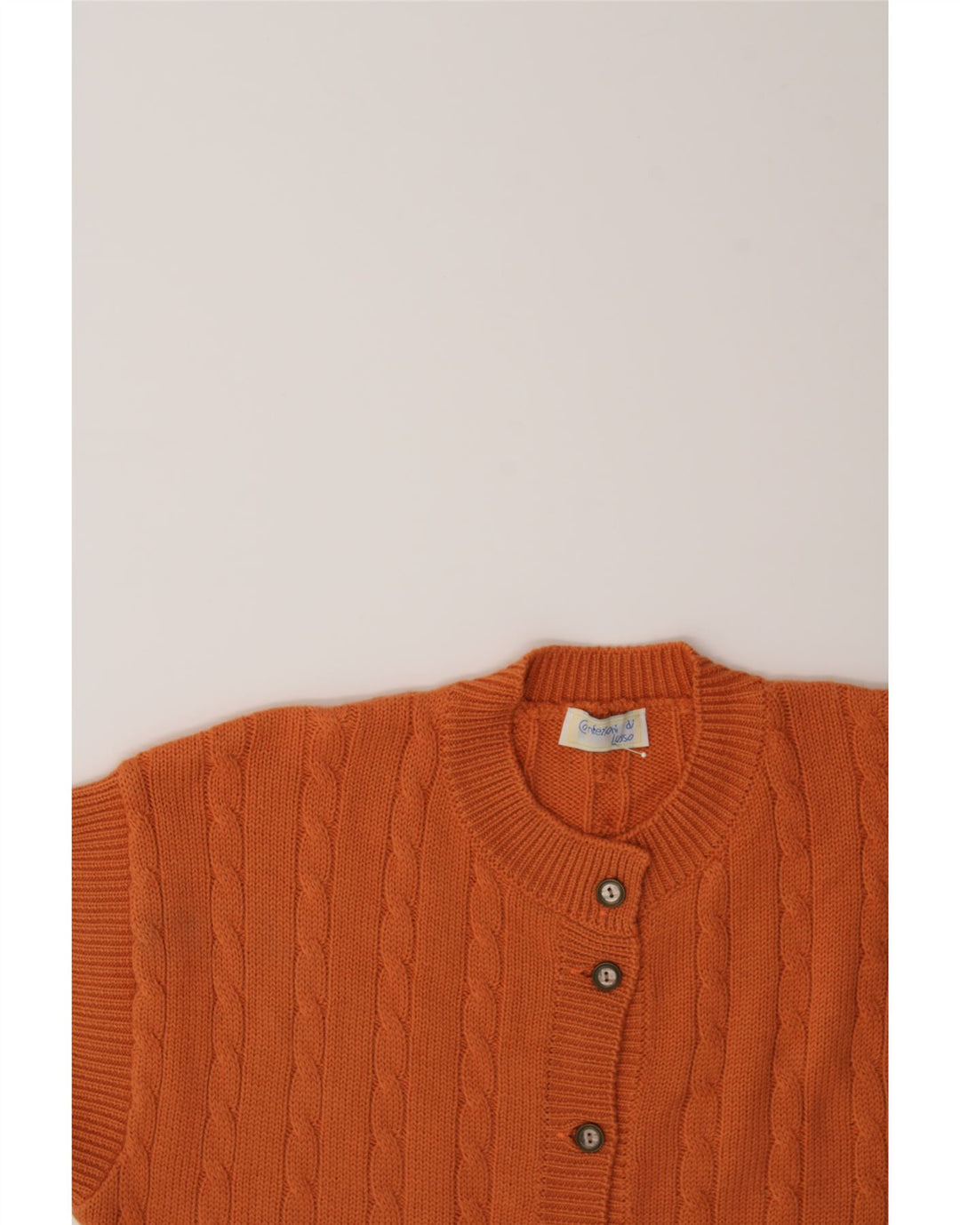 CONFEZIONI DI LUSSO Womens Cardigan Sweater UK 14 Medium Orange Vintage Confezioni Di Lusso and Second-Hand Confezioni Di Lusso from Messina Hembry 