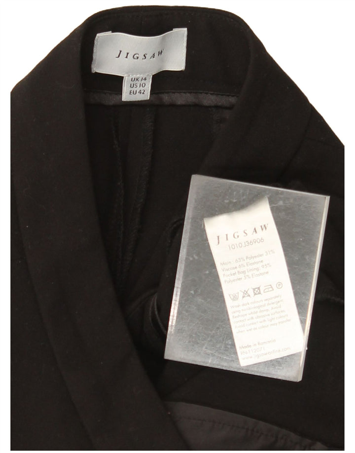 JIGSAW Womens Straight Cropped Trousers UK 14 Large W34 L25 Black