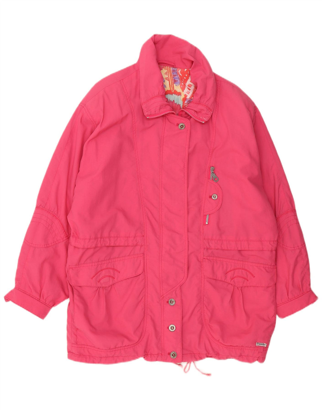 SYMPATEX Dame Oversized Windbreaker Coat EU 40 Medium Pink Polyamid