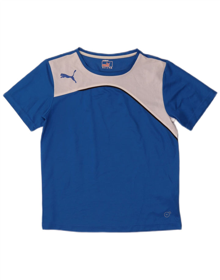 Puma Boys T-Shirt Top 13-14 år Blå Colourblock Polyester