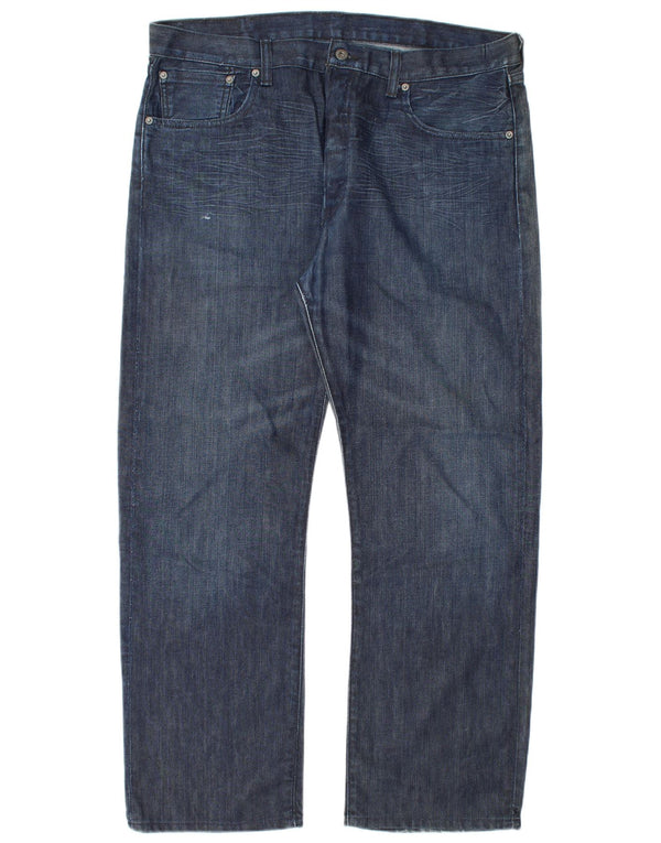Levi's Herre 501 Straight Jeans W38 L30 Marineblå Bomuld