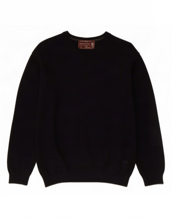 Rifle Dame V-hals Jumper Sweater UK 12 Medium Navy Blue