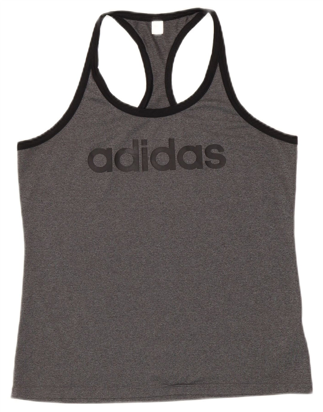 ADIDAS Dame Climalite Grafisk Vest Top UK 12/14 Medium Grey Polyester