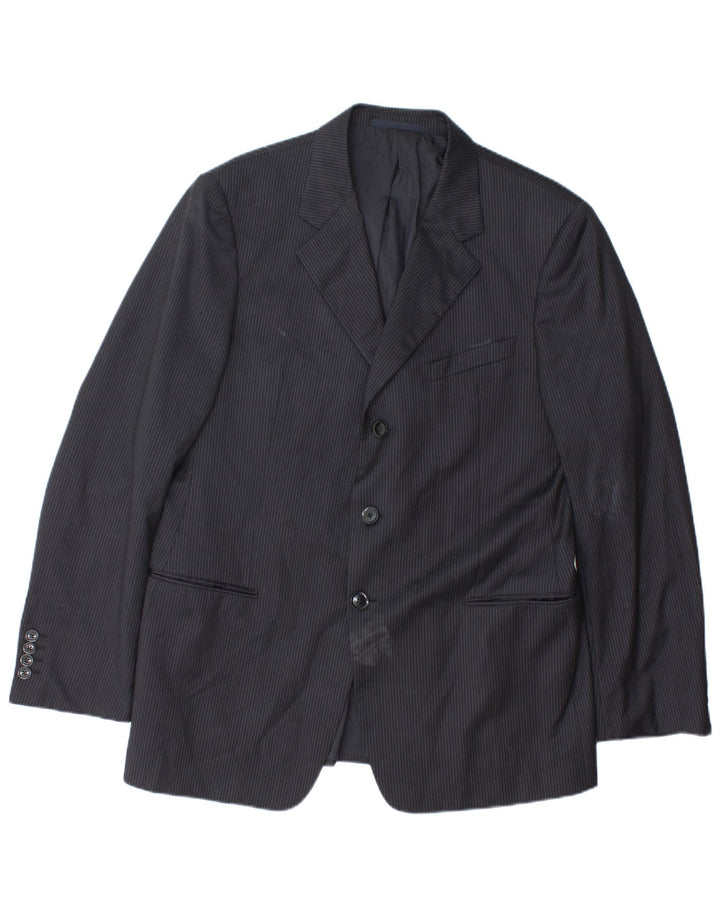 ARMANI COLLEZIONI Mens Blazer Jacket IT 54 2XL Navy Blue Pinstripe