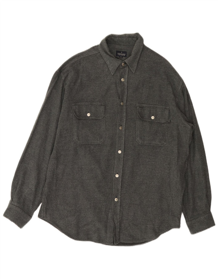 Trussardi Jeans Herre Flanellskjorte XL Grå Viscose