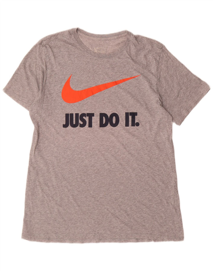 Nike grafisk T-shirt top til mænd, stor grå flækket