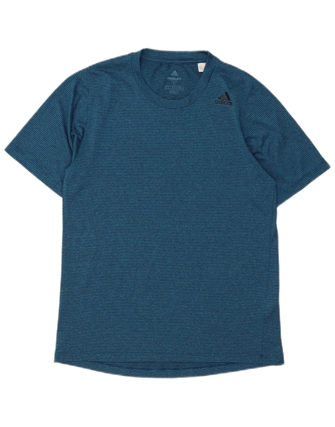 Adidas Climalite T-shirt top til mænd, lille marineblå stribet polyester