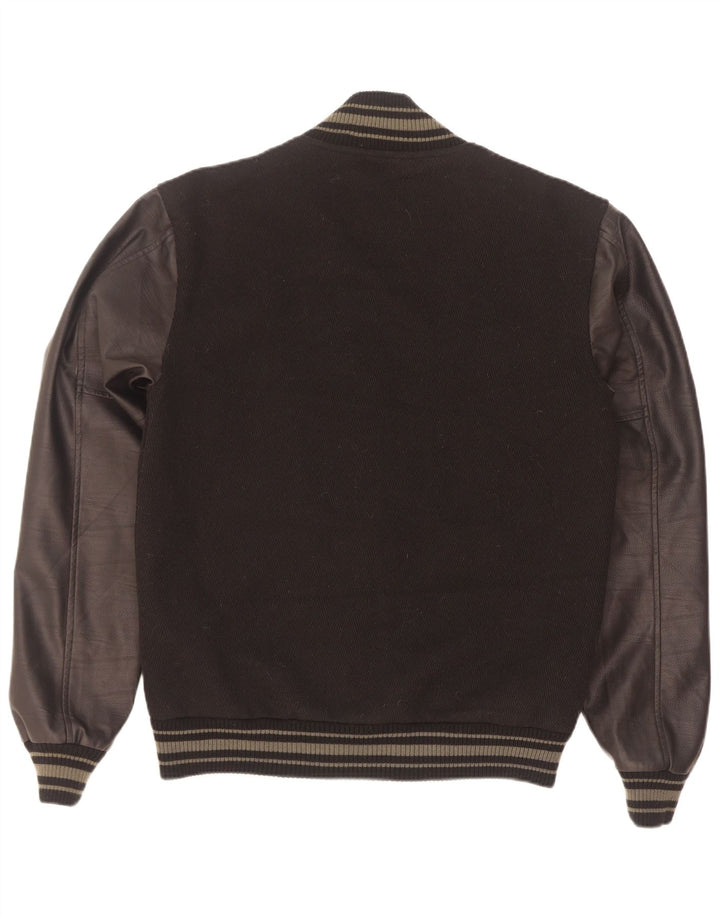 Vintage Herre Varsity Jacket UK 42 XL Sort Nylon