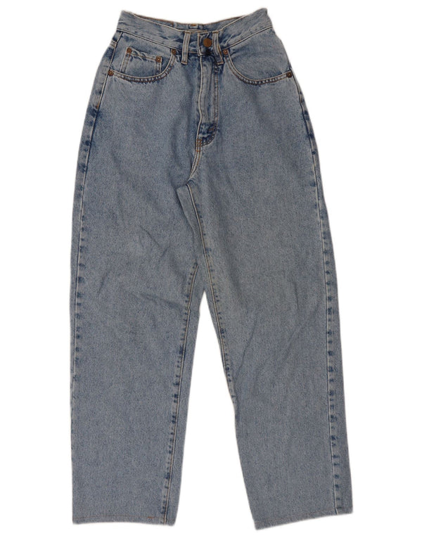 Vintage Dame Regular Fit Højtaljede Jeans W27 L27 Blå Bomuld