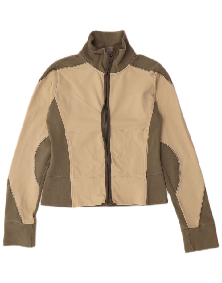 NIKE Womens Crop træningsdragt topjakke UK 8/10 Small Beige Colourblock