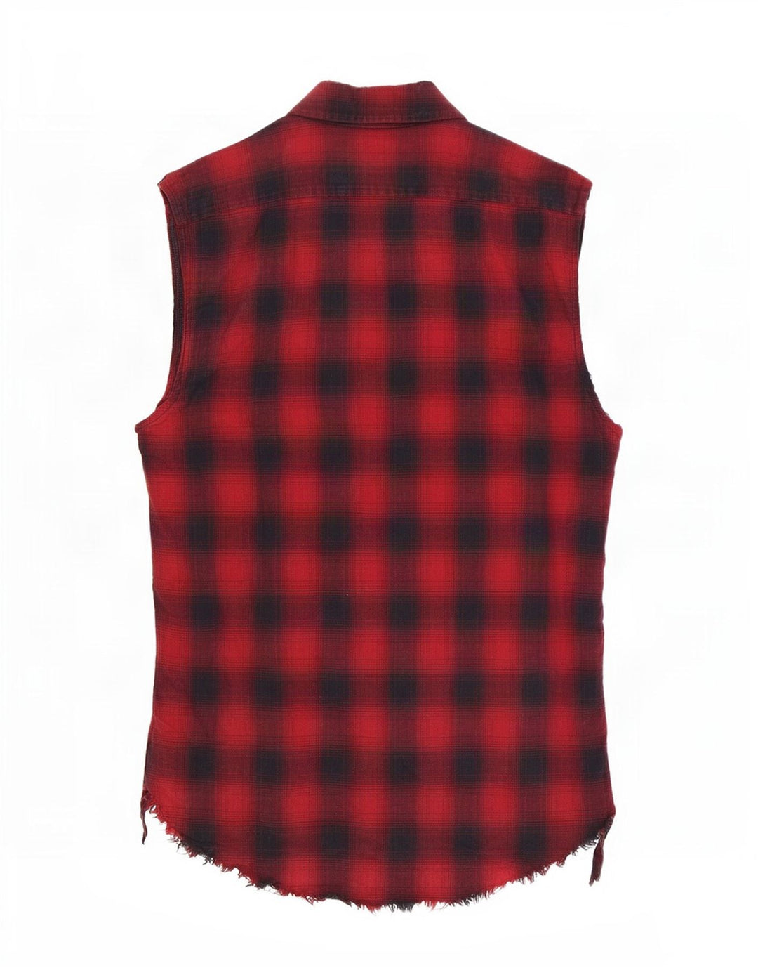 Zara Herre Ærmeløs Regular Fit Flanelskjorte Medium rød ternet
