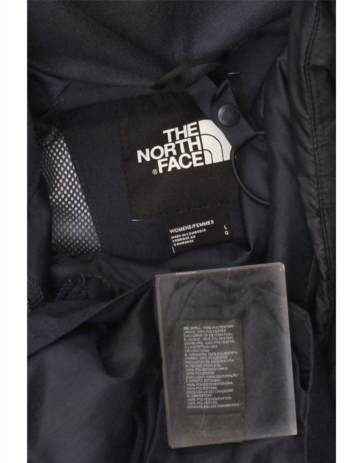 The North Face Regnjakke med hætte til kvinder UK 16 Large Navy Blue Polyester