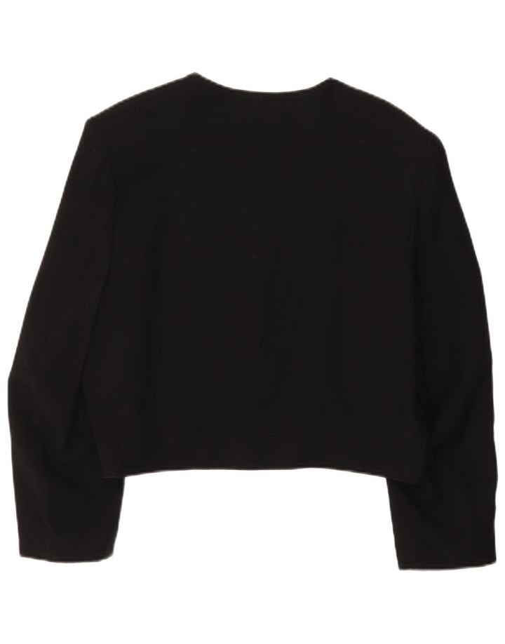 Cinnamon Womens Crop 4-knaps 3/4-ærmet blazerjakke EU 38 Medium Black