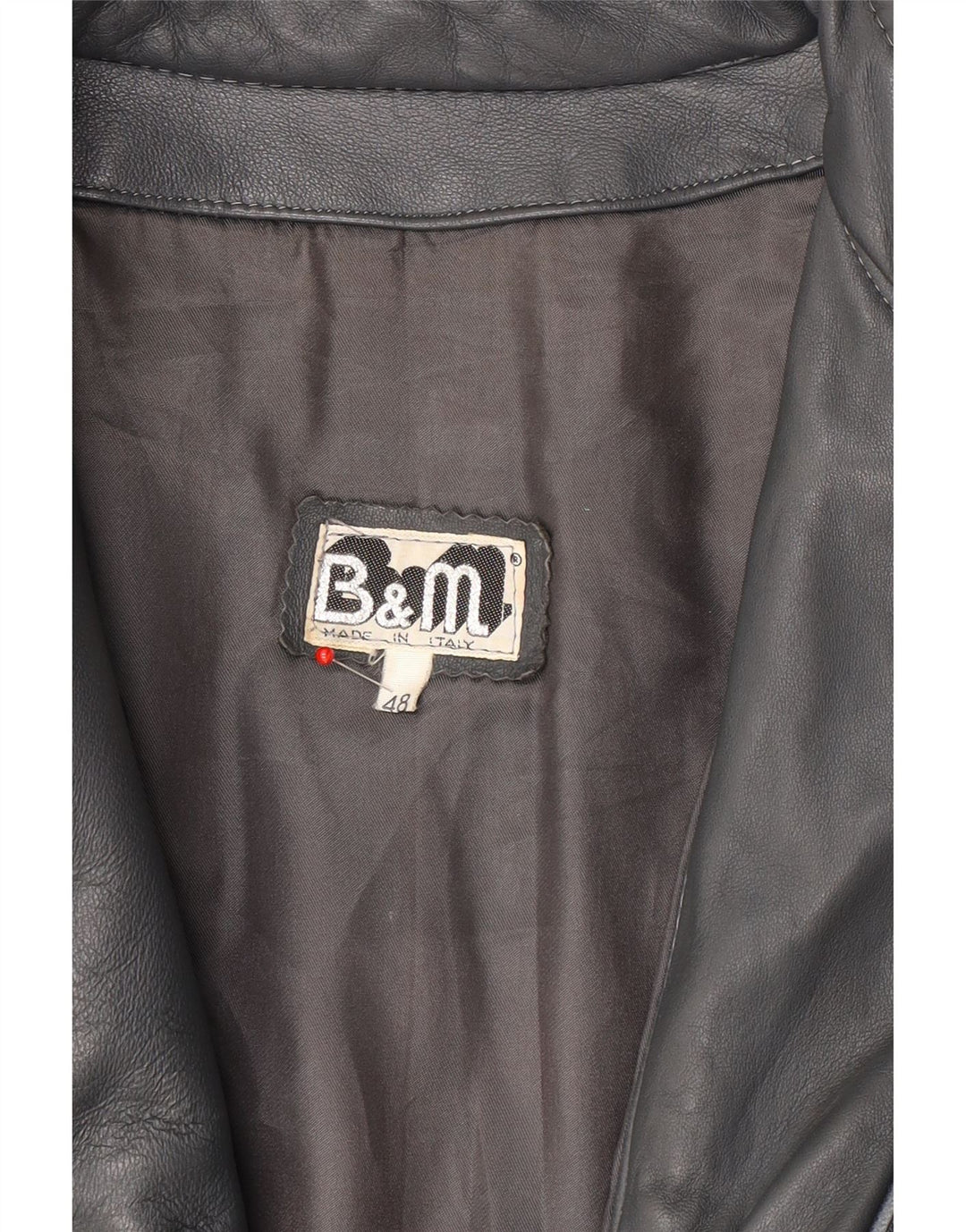Vintage herre læderjakke IT 48 Medium Grey Læder