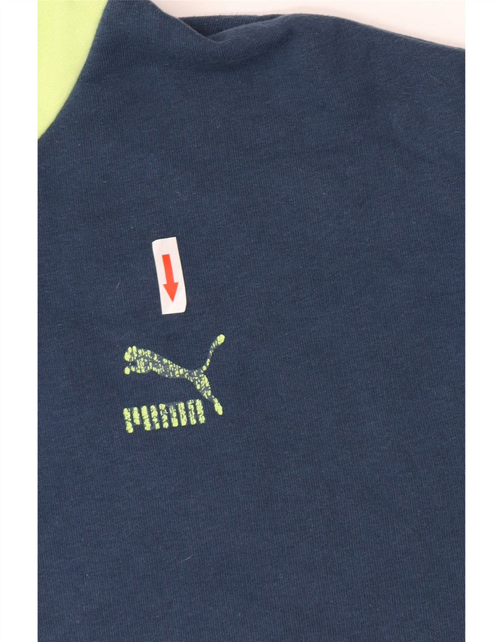 Puma Herre hættetrøje Jumper Medium Marineblå Colourblock Bomuld