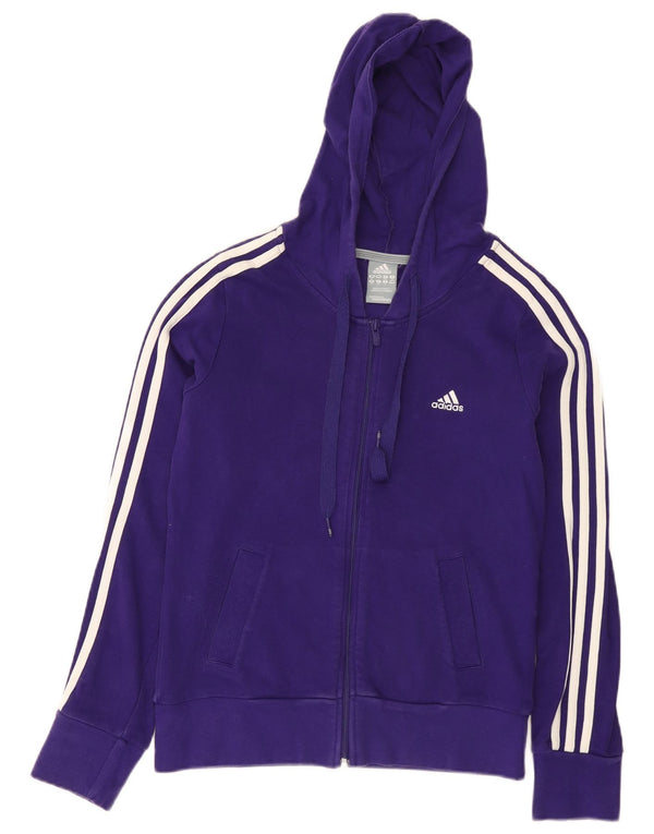 Adidas Dame Hættetrøje Sweater UK 12 Medium Lilla Bomuld