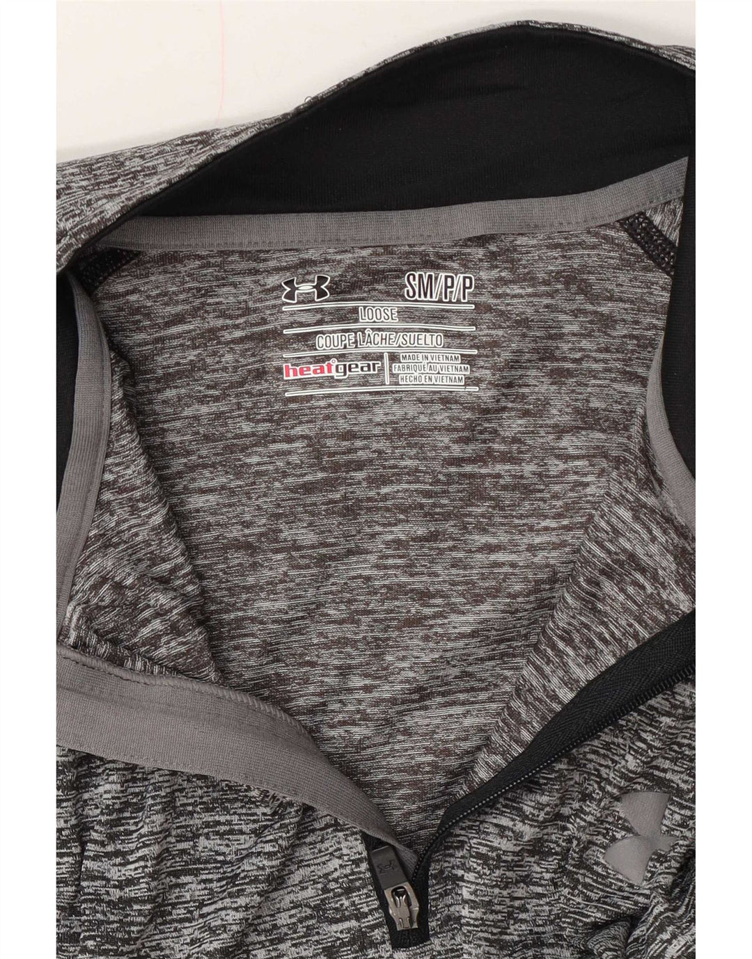 Under Armour Herre Heat Gear Pullover Træningsdragt Top Lille Grå Flecked