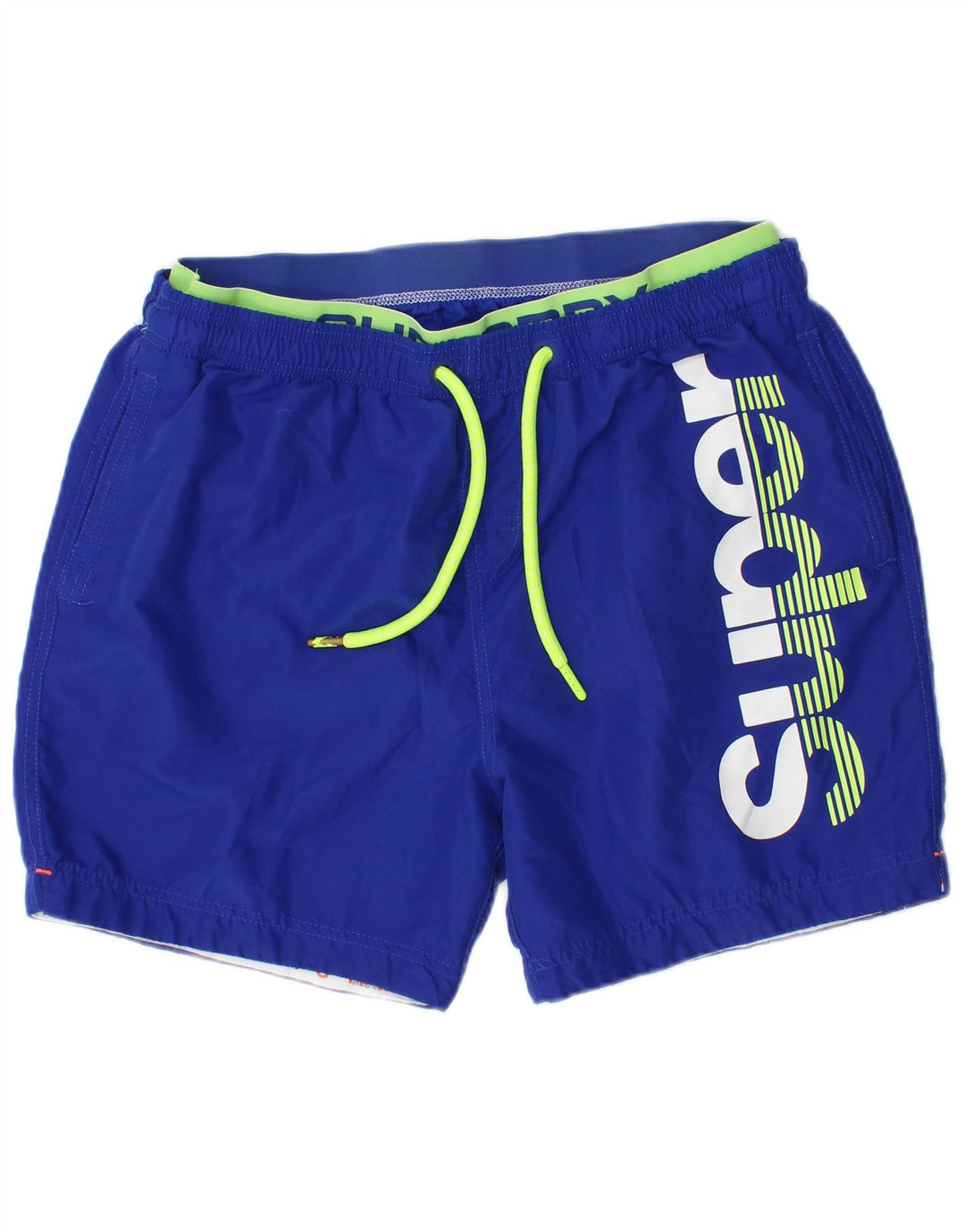 Superdry Grafiske svømmeshorts til mænd 2XL blå polyester
