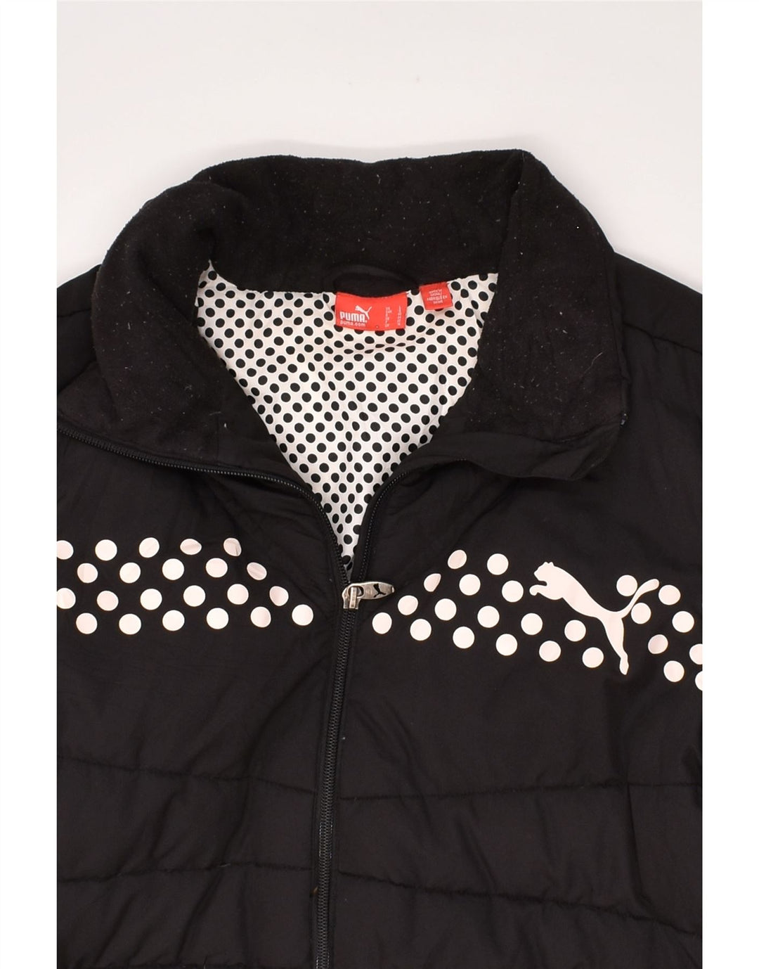 PUMA Womens Padded Jacket UK 16 Large Black Polyester | Vintage Puma | Thrift | Second-Hand Puma | Used Clothing | Messina Hembry 
