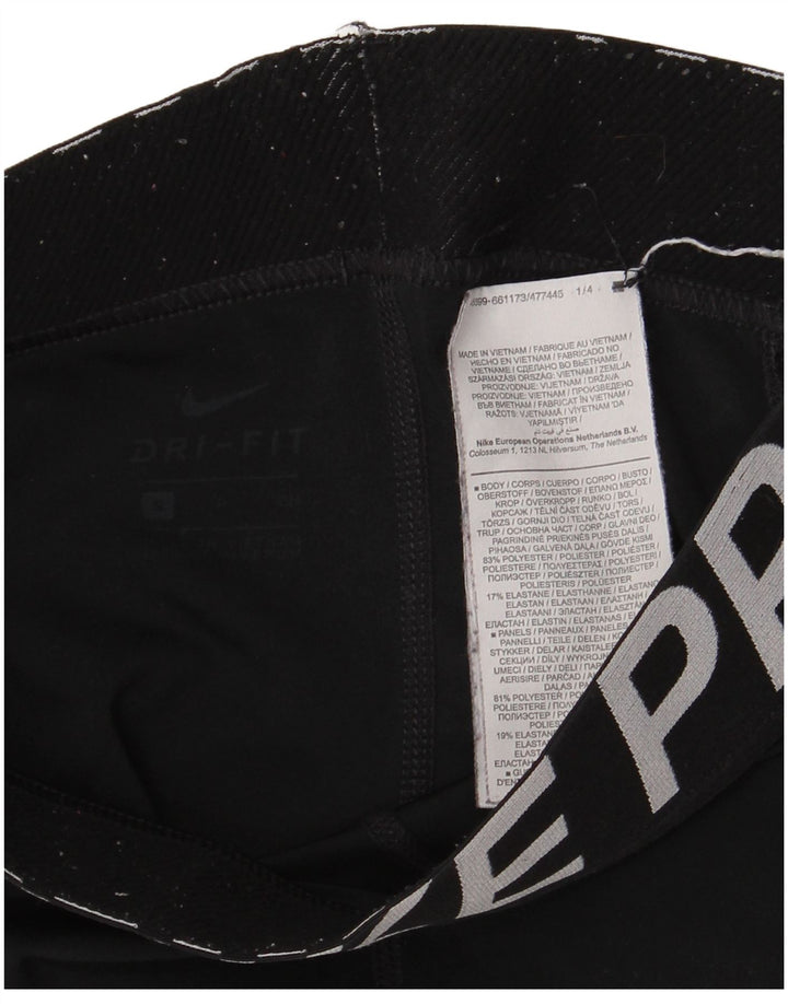 Nike Dame Grafiske Leggings UK 8 Small Black Polyester