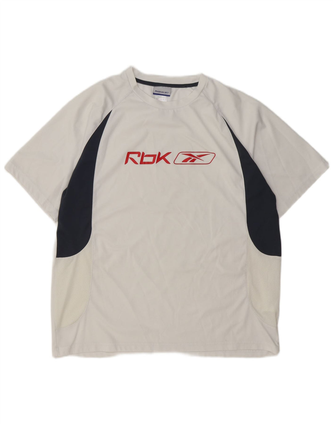 REEBOK Herre Grafisk T-Shirt Top XL Hvid Colourblock
