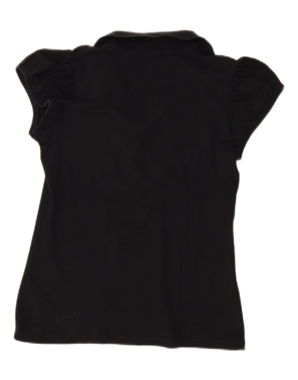 Burberry Womens Polo Shirt Medium Black Cotton