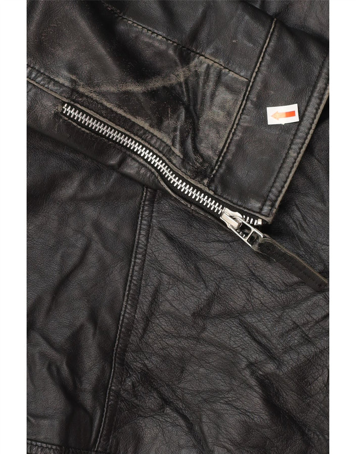 Isaco & Kawa Dame Biker Læderjakke IT 44 Medium Sort Læder