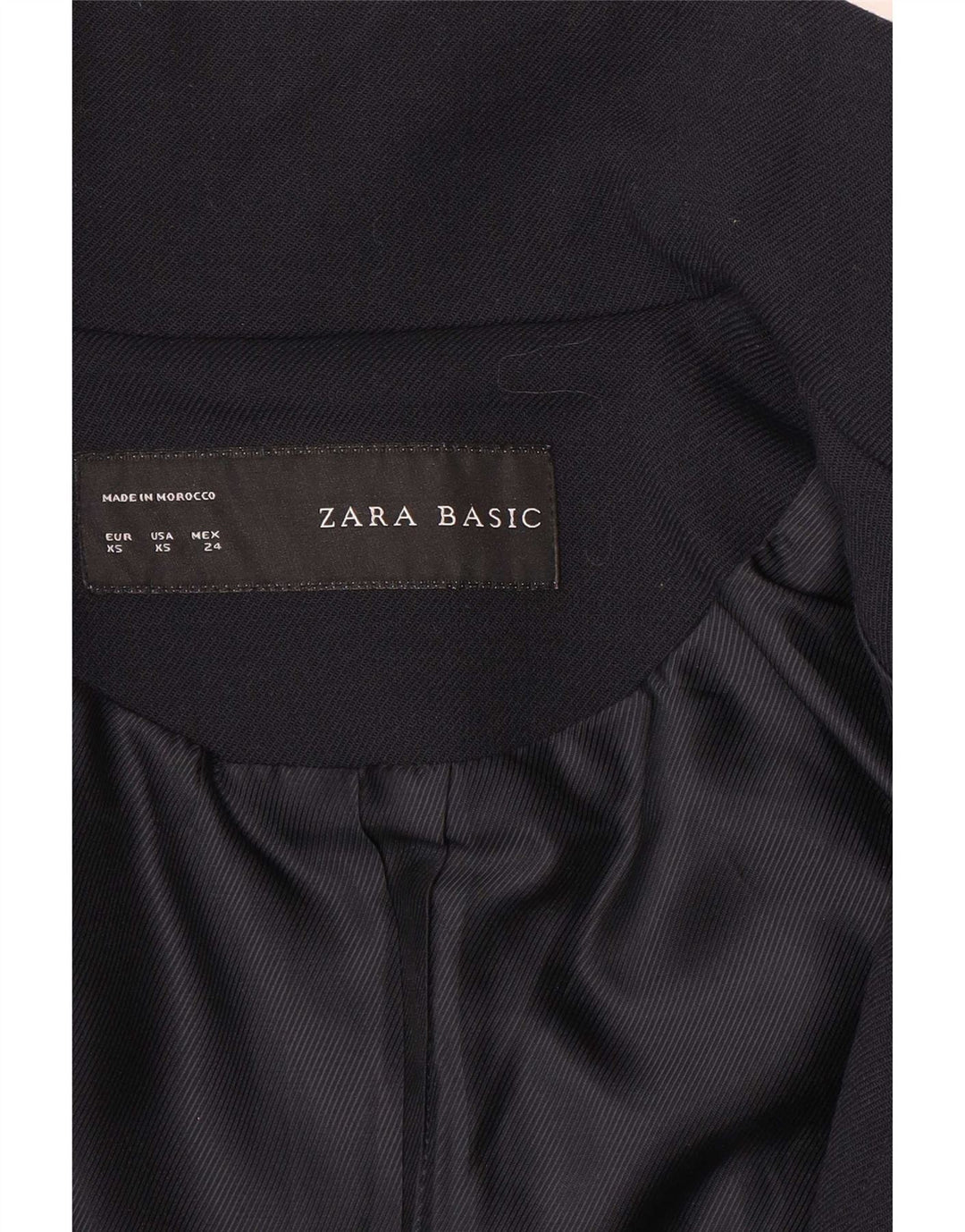 Zara Dame Overfrakke UK 6 XS Marineblå