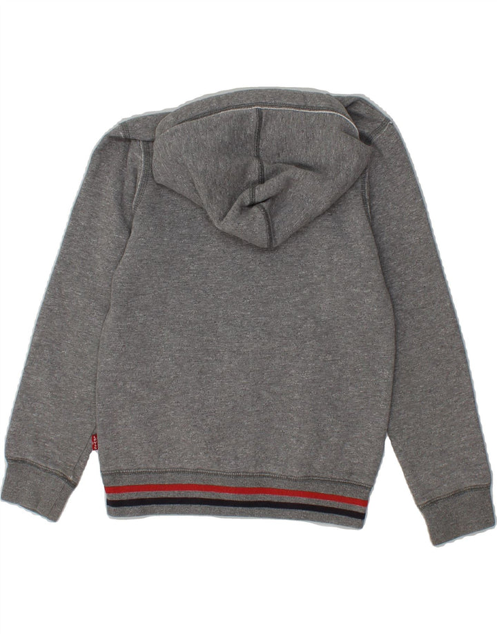 LEVI'S Boys Graphic Zip Hoodie Sweater 9-10 Years Grey Cotton Vintage Levi's and Second-Hand Levi's from Messina Hembry 