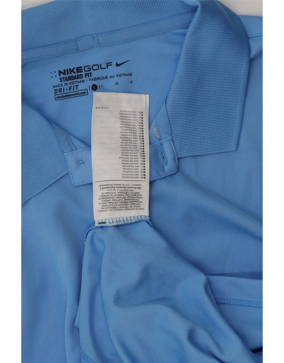 Nike Herre Dri Fit Standard Polo Shirt Stor Blå Polyester