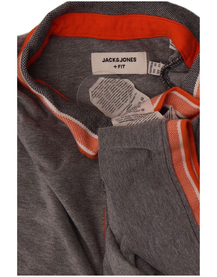 Jack & Jones herre poloskjorte 3XL gråstribet bomuld