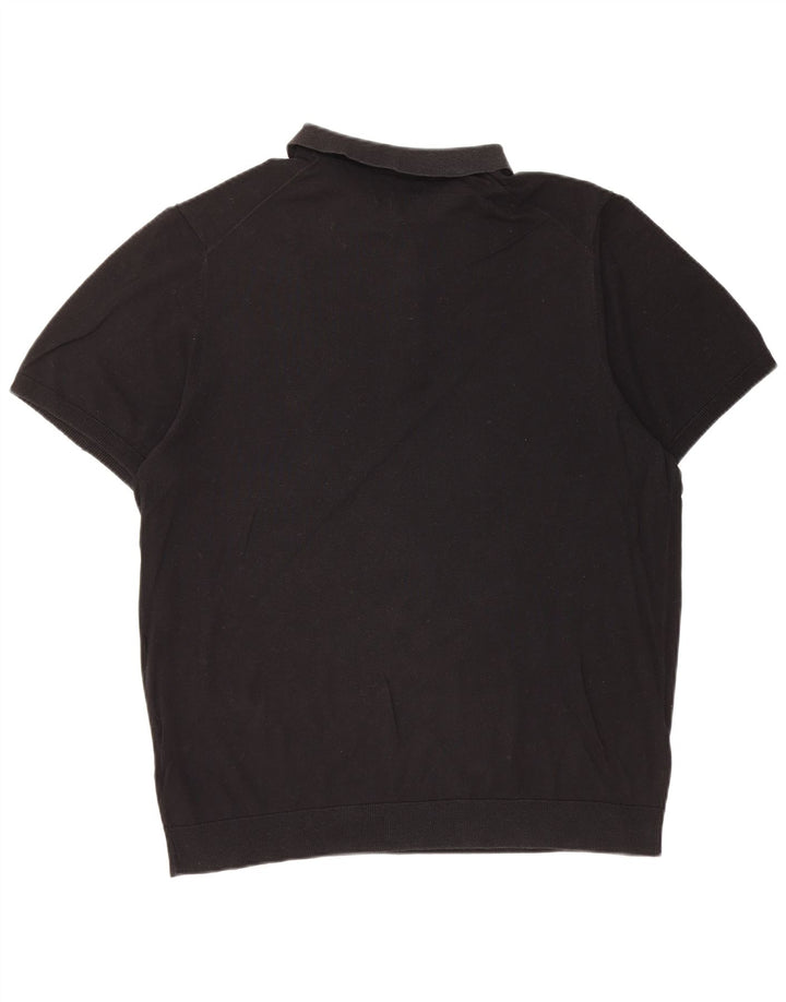Marks & Spencer herre poloshirt XL sort silke