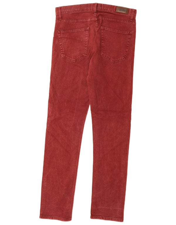 Zara Herre Slim Jeans EU 38 Small W30 L30 Rød Bomuld